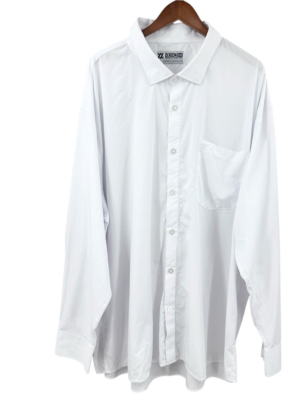 DIXXON Dress Shirt Performance Bamboo Button Up Long Sleeve White